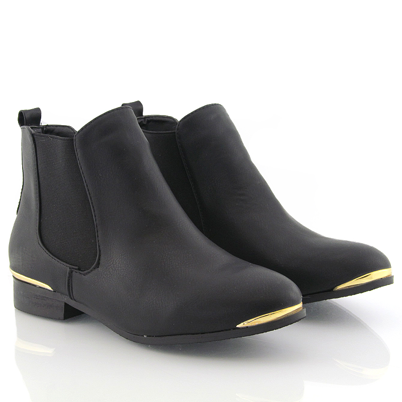 chelsea boots with gold trim